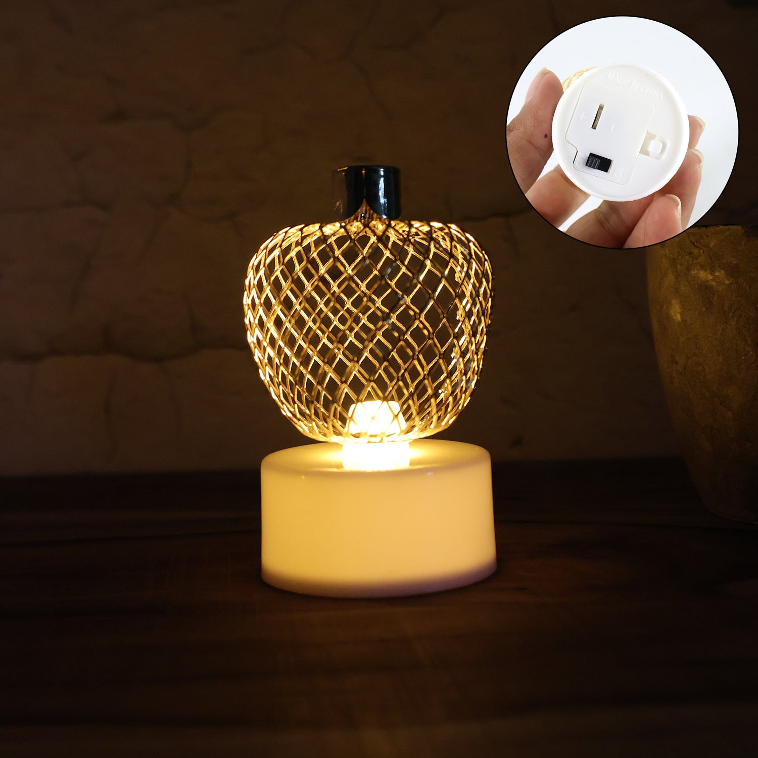 Decorative Apple Shape LED Tealight Candles - (4 Pc) Decorative Apple Shape LED Tealight Candles - (4 Pc)